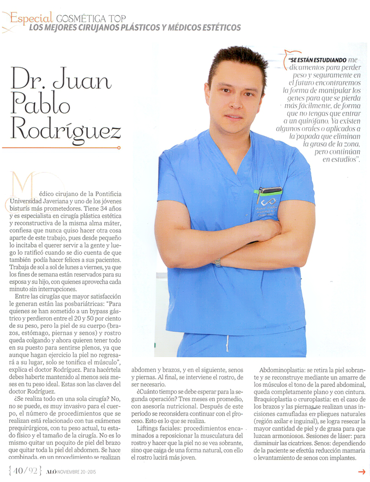 Juan Pablo Rodríguez entre los Mejores Cirujanos Plásticos